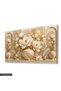 Gold Circles and Textured White Flowers One Piece Canvas - Canvas Art - 2