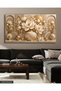 Gold Circles and Textured White Flowers One Piece Canvas - Canvas Art - 6