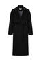 Regular Fit Belt Detail Double Breasted Black Coat - 6