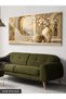Gold Detailed Flower and Landscape in a Vase One Piece Canvas - Canvas Painting - 3