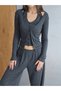 Women's Zyra Model Cardigan Top and Bottom Set - Imported Buzzy Ribana Fabric - 8