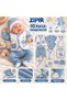 10 Piece Boxed Blue Men's Cotton Antiallergic Patterned Newborn Child Baby Hospital Release Bodysuit Set 0-2 Years Old