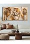 Gold Circles and White Flower in Vase One Piece Canvas - Canvas Painting - 7