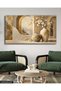 Gold Detailed Flower and Landscape in a Vase One Piece Canvas - Canvas Painting - 6