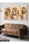 Gold Circles and White Flower in Vase One Piece Canvas - Canvas Painting - 3