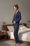 Veloria Shirt Collar Lace Embroidered Maternity and Postpartum Pajama Set - 4