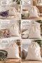 Natural Cotton 30X40 cm Cloth Pouch 10 Pieces – Drawstring Multi-Purpose Gift, Kitchen and Storage Pouch - 6