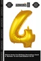 Delux Series Entertainment Birthday Decorations Event 4- Number 16 Inch Gold Color Balloon 36 cm