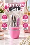 4-Piece Manicure Pedicure Nail Care Set – Pink Compact Carrying Case
