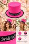 Bride to Be Pink Top Hat with Black Lettering and Ribbon Bachelorette Bridal Party Accessory - 6