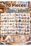 70 Pcs Halloween Sticker Set – Winter Themed Agenda, Notebook, and Gift Wrapping Decoration Label Ybs0013
