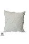 Single Fringed Cushion Cover _Double-Sided Luxury Double-Line Cushion Cover_Decorative Pom-Pom Square Cushion 41X41 White - 4