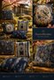 Midnight Garden Petite Bloom |   Navy Blue Small Floral Patterned Decorative Throw Pillow Cover |   Vintage Botanical Stylish Living Room Decor - 4