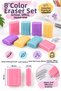 8 Pieces Soft Colorful Eraser Set 28X38X10Mm Non-Marking Vd073