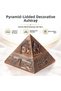 Turkey Themed Metal Pyramid Ashtray Incense Burner Jewelry Box with Lid Decorative Gift 12X12 cm