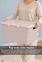 4-Piece 40Lt Storage Box with Lid - Children's Toy Organizer Multi-Purpose Baby Room Organizer Pink - 2
