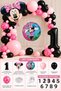 Party 1 Year Old Minnie Mouse Themed Pink Black Polka Dot Birthday Balloon Chain and Party Decoration Set - 2