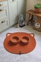 Pet Handmade Cat Ear Scratching Mat, Cat and Dog Food Mat 100% Cotton Orange - 4