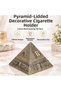 Turkey Themed Metal Pyramid Ashtray Incense Burner Jewelry Box with Lid Decorative Gift 12X12 cm