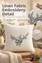 Lavender Embroidered Linen Cushion Cover – Decorative Floral Embroidered Pillow