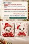 Christmas Themed Set of 4 Decorative Throw Pillow Covers, Red and White Christmas Decor with Penguin Rabbit Cat and Cute Animal Patterns - 5