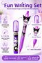 Figured Eraser and Pencil Set Licensed Rocket Shaped School Eraser with 0.7 Tip Versatil Pencil Purple Color