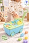 Educational First Pull-Along Car Activity Cart 40 cm – 10 Blocks, 5 Colorful Shape Matches, Mirror, Wheeled Push-Pull Toy 18 Months+ - 3