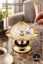 2 pieces metal legged glass ashtray - desktop ashtray 17x12 cm, glass ashtray for home and balcony, ash tray, ash container