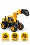 Yellow Excavator Toy 22 Cm, Friction-Powered Construction Vehicle, Movable Digger Arm and Bucket