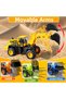 Yellow Excavator Toy 22 Cm, Friction-Powered Construction Vehicle, Movable Digger Arm and Bucket - 3