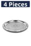 27 cm Authentic Patterned Chrome Steel Kebab, Grill, Appetizer, and Serving Plate - 4