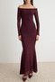 Plum Lace Bodycon Maxi Knitted Evening Dress & Graduation Dress - 3