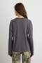 Anthracite 100% Cotton Oversize Knitted T-Shirt Twoaw24Ts00013 Knitted T-Shirt Twoaw24Ts00013 - 4