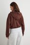 Kahverengi Soft/Yumuşak Dokunuşlu Kapüşonlu Oversize Crop Örme Hırka/Sweatshirt TWOAW27SW00126 - 4