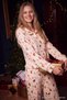 Ecru Collar and Ruffle Detailed Soft Tuşe Pointel/Ribbed Knitted Pajama Set Thmaw27Pt00148