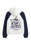 Navy Blue Color Blocked Mickey Mouse Licensed Hooded Oversize Knitted Sweatshirt Twoaw27Sw00103 - 5