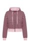 Plum Striped Zippered Regular Fit Hooded Crop Knitted Sweatshirt Twoaw27Sw00119 - 5