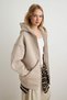 Stone Oversize/Wide Cut Hooded Gold Zipper Knitted Hijab Sweatshirt Tctaw27Tw00003