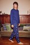 Lacivert Regular Fit Yılbaşı Temalı Örme Pijama Takımı TMNAW27PT00023 - 3
