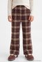 Brown Girl Child Plaid Patterned Knitted Trousers Tkdaw27Pl00010 - 3