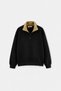 Black Boys' Half-Zip Thick/Fleece Lined Plain Knitted Sweatshirt Tkdaw27Sw00090 - 7