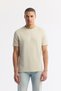 Men's Beige Crew Neck Printed Bi-Stretch Interlock Regular Fit T-Shirt A51Y1132