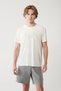 Men's White Crew Neck Printed Soft Touch Regular Fit T-Shirt A41Y1131 - 3