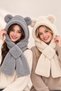 Hooded Plush Beanie Scarf Women's Welsoft Fleece Kaşkol Neck Collar Shawl Windproof Hat with Ears - 4