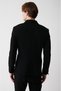 Men's Black Swallow Collar Unlined Double Breasted Closure Jacket A32Y4052 - 5