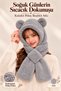 Hooded Plush Beanie Scarf Women's Welsoft Fleece Kaşkol Neck Collar Shawl Windproof Hat with Ears