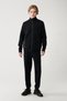 Men's Black Stand Collar Zippered Printed Regular Fit Sweatshirt A41Y1230 - 5