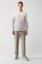 Men's Light Purple Cotton Linen Blended Striped Shirt A31Y2268 - 5