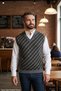 Men's Gray Anti-Pilling Fabric Standard Fit Regular Cut V-Neck Knitwear Sweater - 4