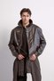 Men's Boxy Fit Leather Jacket with Metal Buckle in Brown